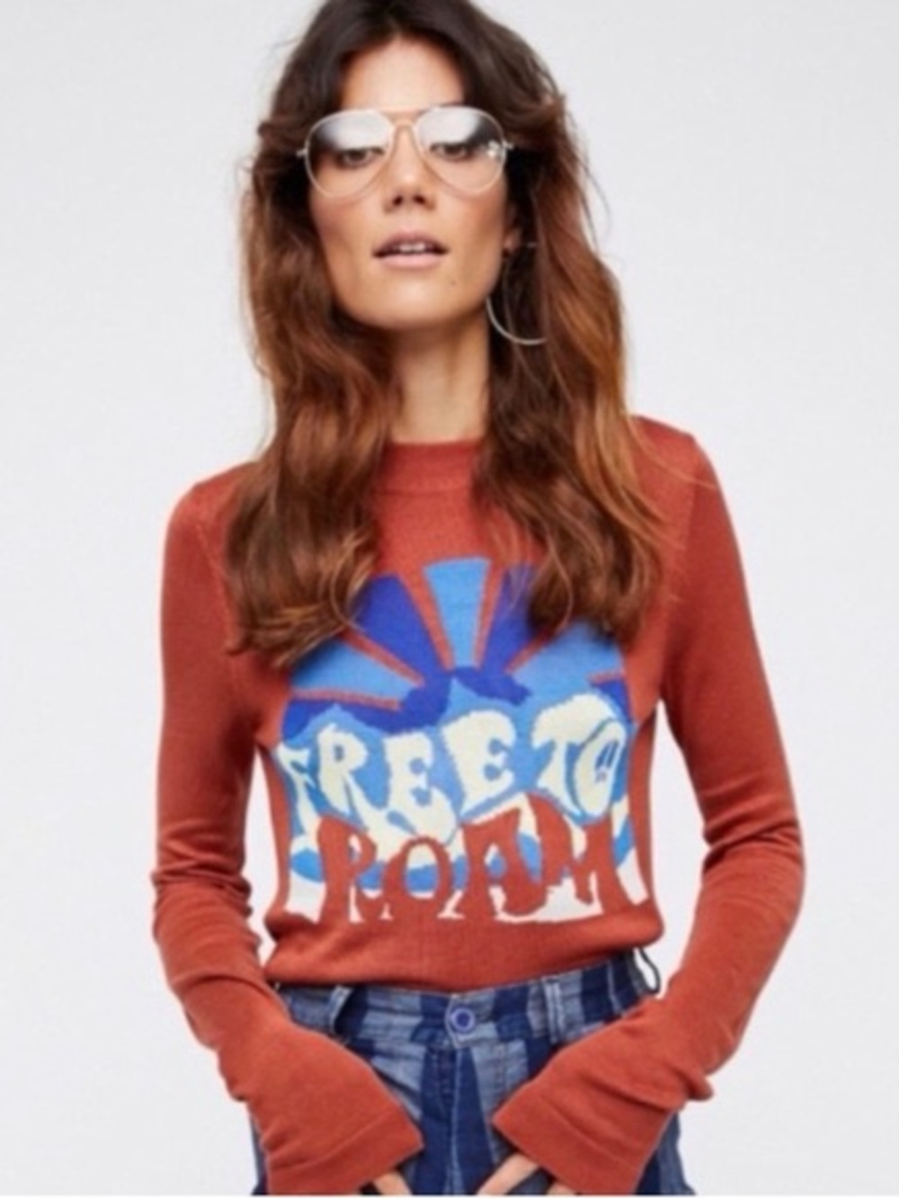 Free People Rust Free to roam sweater